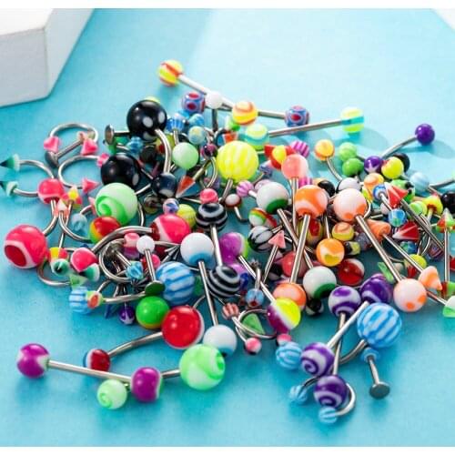 105 Pcs /set Stainless Steel Women Summer Body Piercing Jewelry Bar Lip Nose Rings Navel Nail Belly Button Piercing Umbilical