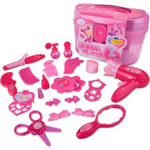 15Pcs Girl Mini Simulation Makeup Hair Accessory Model Kit Kids Pretend Play Toy Intelligence Develop Toys Children Gift