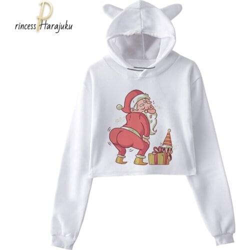 2020 Fashion Hoodie Sweatshirts Womens Kawaii Christmas Print Long Sleeve Hoodie Sweatshirt Jumper Hooded Pullover Tops Hoodies