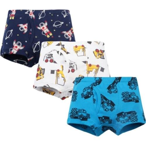 Autumn Spring 3 Piece Kids Boys Underwear Cartoon Childrens Shorts Baby Boy Toddler Boxers Stripes Teenagers Cotton Underpants