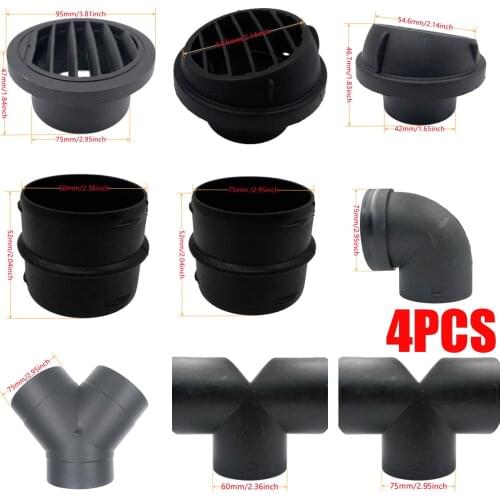4pcs Air Vent Ducting Y T L Flat Piece Elbow Pipe Outlet Exhaust Joiner Connector For Webasto Eberspaecher Diesel Parking Heater