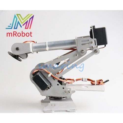 6 Dof Robot 3Colors Mechanical Arm Metal Manipulator Mechanical Arm Aluminum Alloy Structure for Arduino DIY Remote Control