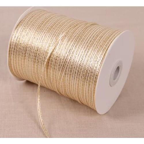REDJCK 100 Yards 3 mm Width Golden Side Satin Ribbon DIY Handmade Material Arts Apparel Sewing Polyester Fabric Webbing Ribbons