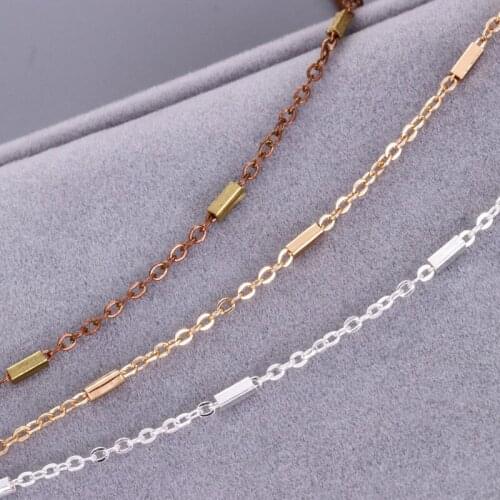 Silver Gold 1.6mm Copper Pipe Link Chain Handmade Jewelry Making Findings Component DIY Accessories 10m/roll Wholesale