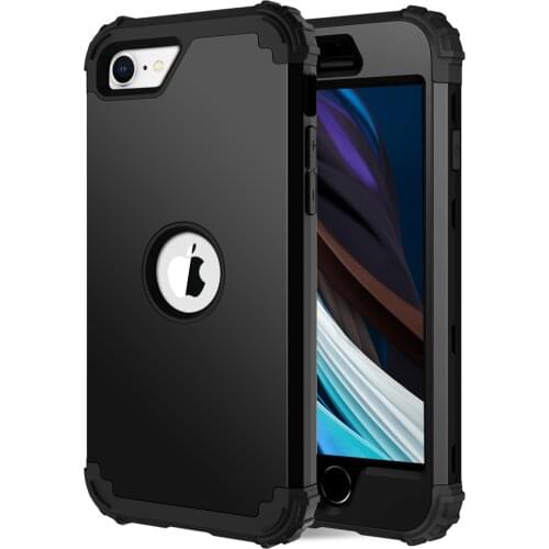 Case for Apple iPhone SE (4.7 inch) 2020,WEFOR Hard PC+Soft Silicone 3-Layers Hybrid Full-Body Protect Popular Covers