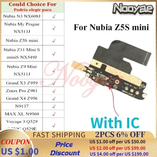 For ZTE Nubia N3 NX608J NX513J Z5S Z11 Z9 mini S NX549J NX511J Z959 USB Dock Charger Charging Port Plug Flex Cable Board