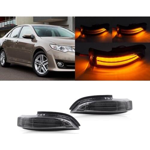 Smoked Dynamic Amber Led Side Mirror Blinker Lights For Toyota Prius C Corolla Camry Auris Yaris Verso