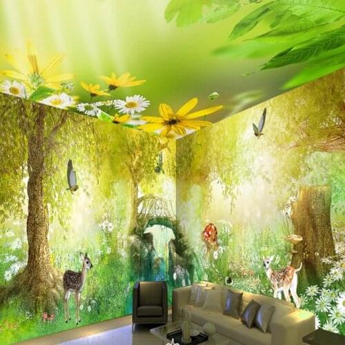 Dropship Photo Wallpaper 3D Stereo Wallpaper Fairy Tale Path Woods Studio Office Lobby Wallpaper Custom Bedroom Cafe Mural