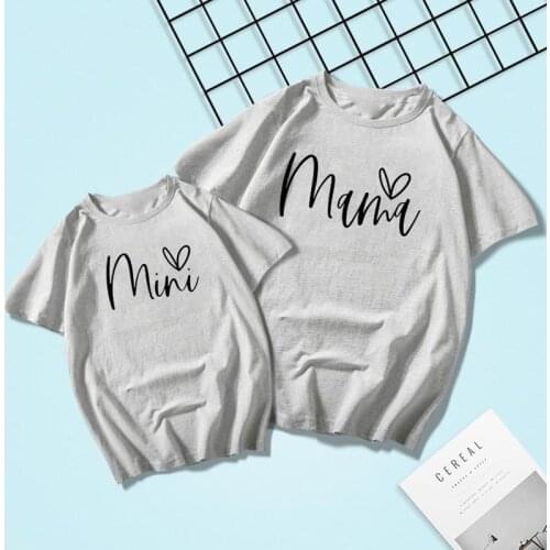 Mother Girl T Shirt Mommy And Me Clothes Mama Mini Printed Tees Mummy Baby Set Women Kids Children Clothing Family Look Outfits