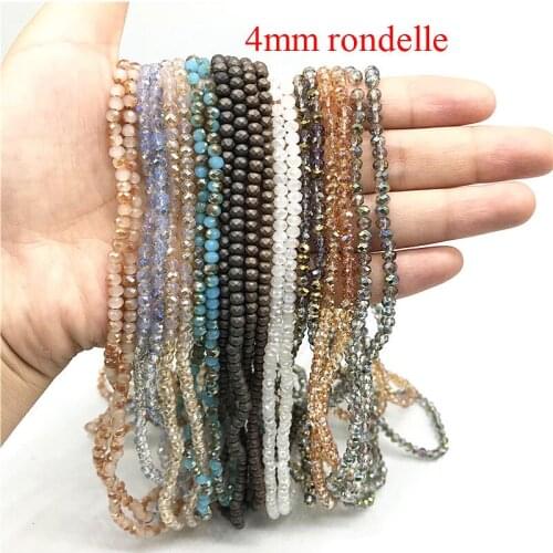 140pcs 3X4mm Crystal Rondel Beads Glass Beads Faceted Crystal Beads for Jewelry Making Jewelry Accessories Diy Beading