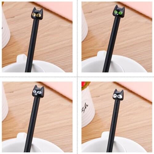 Kawaii Cute Black Cat Gel Pen Creative Cartoon Student Stationery Signing Water Pen Office School Supplies 0.5mm