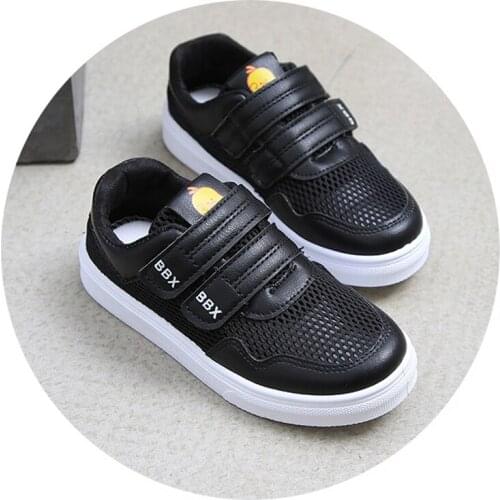 Girls sneakers summer hollow out breathable PU leather White Kids shoes student sports running shoes for girl Pink casual shoes