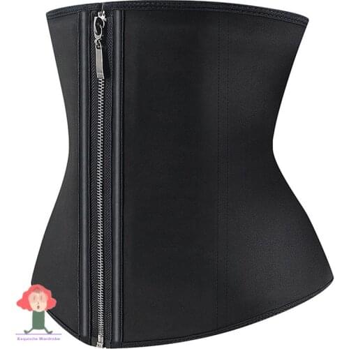 4 Hooks Latex Waist Trainer Reductive girdle zipper Womens corset top faja Modeling strap Slimming belt belly sheath shapewear
