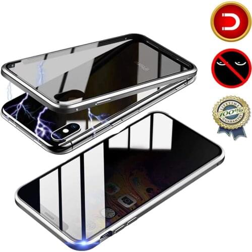 360 Anti-Peeping Privacy Magnetic Mobile Phone Case for iPhone SE 2 6 7 8 plus X XS XR XS Max 11 Pro for iPhone 12 Phone Case