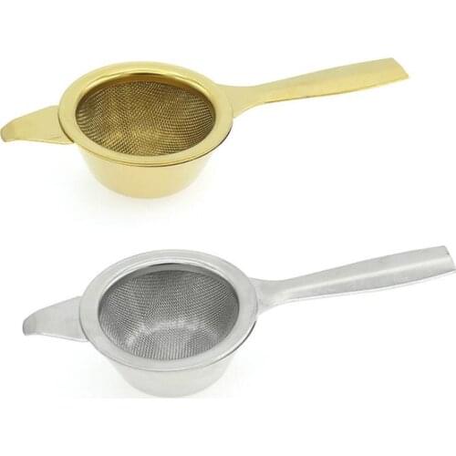 Reusable Stainless Steel Tea Infuser Basket Fine Mesh Tea Strainer With 2 Handles Saucer Tea and Coffee Filters for Loose Leaf
