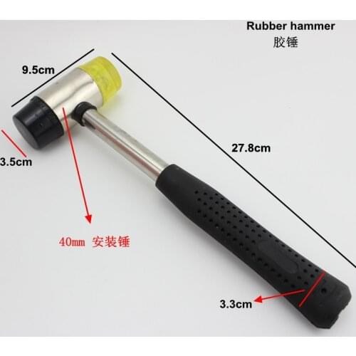 Installation Hammer 35mm Rubber Auction Hammer With Carbon Steel Handle Hand Tools