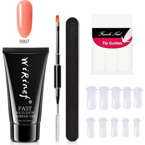 WiRinef 30g Nail UV Builder Gel Set Extend Quick UV Builder Gel Tips Nail File Nail Form Manicure Tool Kit
