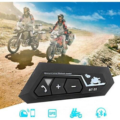 T22 Bluetooth 5.0 Motor Helmet Intercom Headset Wireless Handsfree Stereo Earphone Motorcycle Helmet Headphones MP3 Speaker