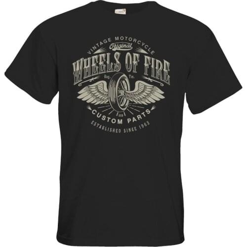 2019 Brand New Men Clothing Fashion MenS T Shirts T-Shirt - Biker - Wheels Of Fire Skate T Shirt