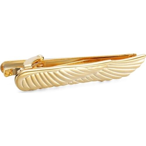 Novelty Fashion Men gold Metal Feather Tie Clip Bar Wing Necktie Pin Clasp Clamp Wedding Charm Creative Christmas Gift New