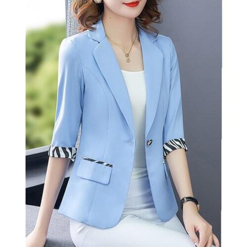2021 spring and summer new splicing small suit Korean style slim casual suit short jacket female top