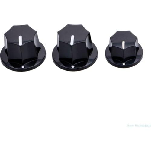 New 3pcs/Set Bass Plastic Knobs Standard For Jazz Bass New Black Guitar Strings button Drop Ship