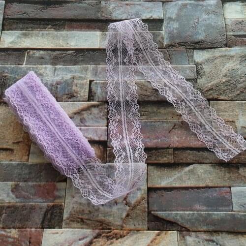 Wholesale 10 Yards 35 MM Width Purple Bilateral Lace Ribbon For Sewing Decoration DIY jewelry Clothing Accessories
