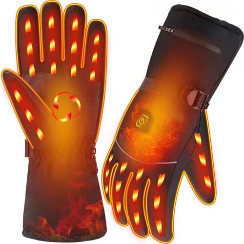 Heated Gloves 8H Working Hours Rechargeable Lithium Battery Three Temperature Settings Electric Heat Resistant Gloves for Men Wo