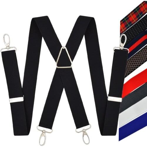Suspenders Men for Trousers corss hooks 100 cm Adjustable elastic x Women Suspender pants 3.5 cm hooks braces multi stretch