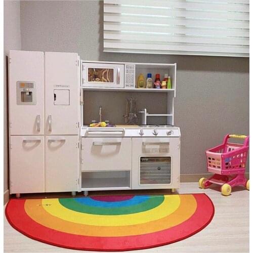 Semicircle Rainbow Silk Enclosure Mat Household Bathroom Door-in Rug Can Cut Anti-slip and Dirt-resistant Carpet