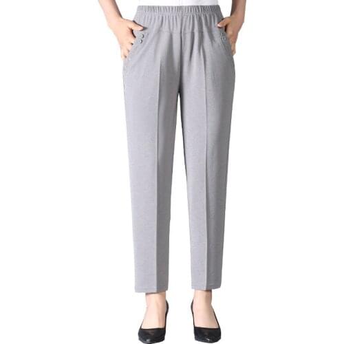 Large Size Casual Pants Women 2021 Long Loose Elastic High Waist Mother NEW Spring/autumn Trousers Female Stretch Pants 4XL