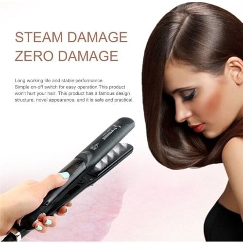 Professional Dual Use Ceramic Vapor Steam Hair Straightener Hair Styling Tool Fast Warm-up Thermal Performance