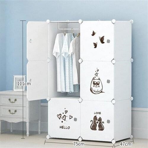 Simple Wardrobe Plastic Steel Frame Storage Cabinet Clothing Box Household Clothes and Drawer Bedroom Organizer Cloth Cabinet