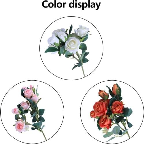 Rose Pink Silk Peony Artificial Flowers Bouquet 5 Big Head and 4 Bud Cheap Fake Flowers for Home Wedding Decoration indoor Flowe