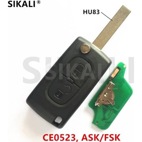 SIKALI Remote Key Car Door Lock for CITROEN C2 C3 C4 C5 Berlingo Picasso Keyless (CE0523, ASK/FSK, HU83)