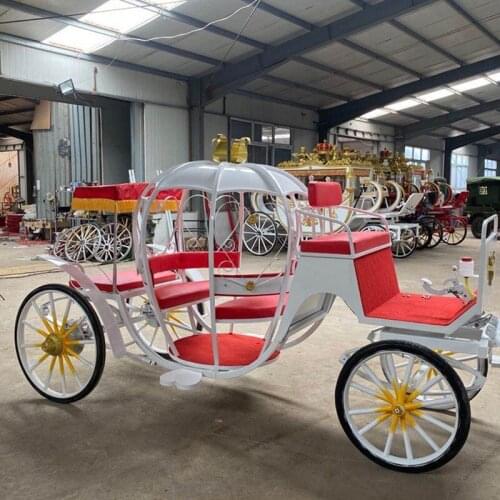 Wedding Pumpkin Prinss Horse Carriage With Electric Power For Sale European Style Luxury Horse Drawn Carts Dutch