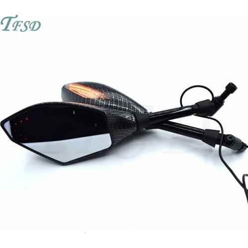Motorbike moto 10mm LED Turn Lights Side Mirrors Turn Signal Indicator Rearview Mirror Motorcycle for Suzuki GSR600 GSR750 DL650