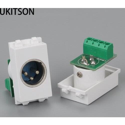 1 Unit High Quality 3Pins XLR Slot Socket Male Plug Free Solder XLR Audio Microphone Connector Terminal