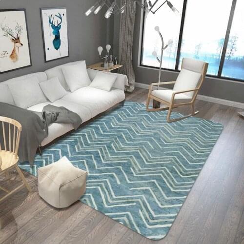 Green and white stripes Carpets For living room Rectangle Geometric Large Area Rugs Safety Anti-slip Carpet for Home Decor Rug