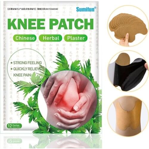 12pcs Knee Sore Patch Wormwood Self-Heating Pain Relieving Patch Knee Paste Sticking Knee Joint Moxibustion Sticker
