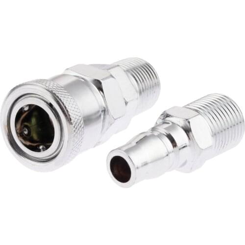 2Pcs Iron Pneumatic Parts Air Line Hose Compressor Connector Quick Release 3/8" BSP Male Thread Coupler Fitting SM30 PM30