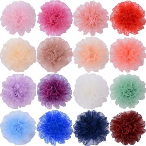 30pcs 7cm single satin rolled flower chiffon satin Fabric Flowers DIY apparel hair accessories Corsage Supplies