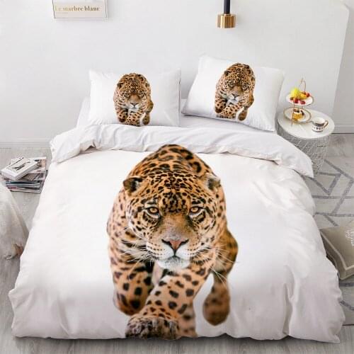 3D Leopard Bedding Sets Natural Life Duvet Quilt Cover Set Animal Comforter Bed Linen Pillowcase Luxury Home Texitle Drop Ship