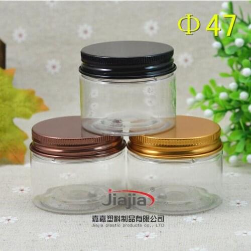 40 grams clear PET Jar,Small PET Jar 40ml Container with Bronze/black/gold aluminum Cover, 40g Eye cream Cosmetic Packaging