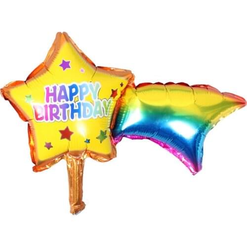 50pcs birthday party decoration balloons stars rainbow happy birthday letter balloons children toys floating air balls wholesale