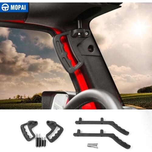 MOPAI Aluminum Car Front Rear Interior Decoration Top Mount Hardtop Grab Handle Bar For Jeep Wrangler 2007 Up Car Styling