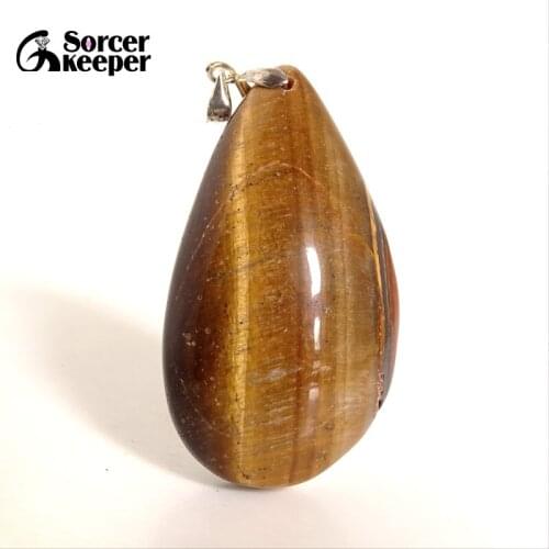 Free Shipping Fashion Jewelry Natural African Tigers Eye Stone Drop Pendant Necklace Timeless Gift For Boyfriend BS180