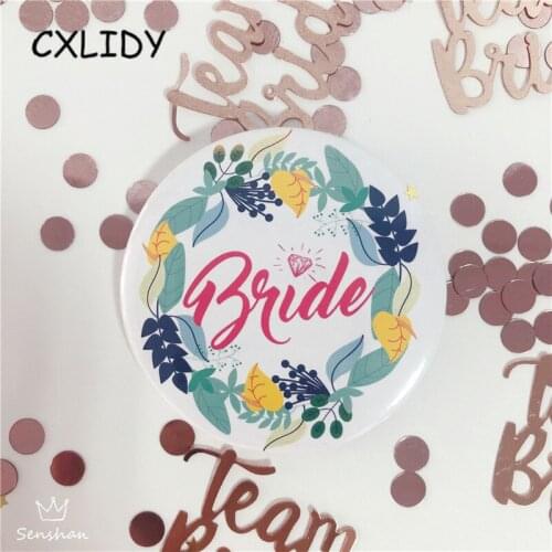 Hen Party Supplies Blue Yellow Leaves Fine Wreath Team Bride Badge Bride Garland Badge Hen Party Decoration Wedding Badge qq076