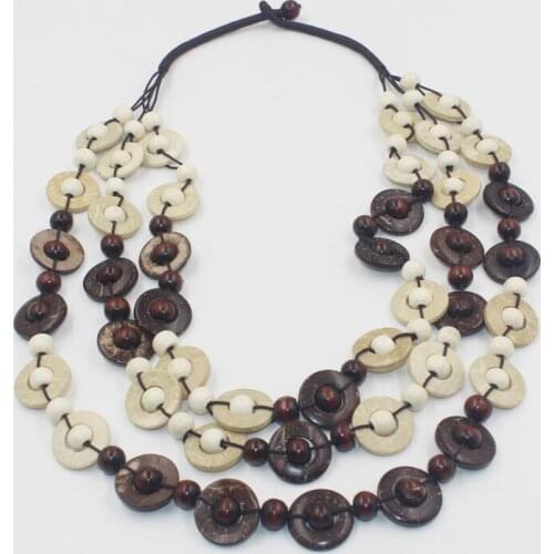 Bohemia Ethnic Statement Long Necklace 2018 Fashion boho jewelry 3 styles handmade Coconut shell beads Choker Necklace for women