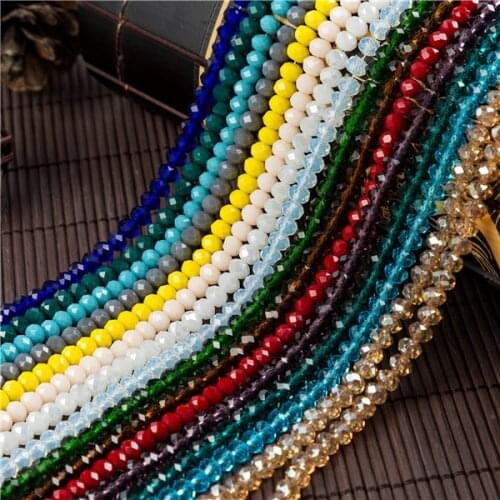 Colorful 2x3mm/3x4mm/4x6mm Crystal Rondell Faceted Glass Beads Small Beads Sead Beads for Jewelry Making Diy Jewelry Accessories